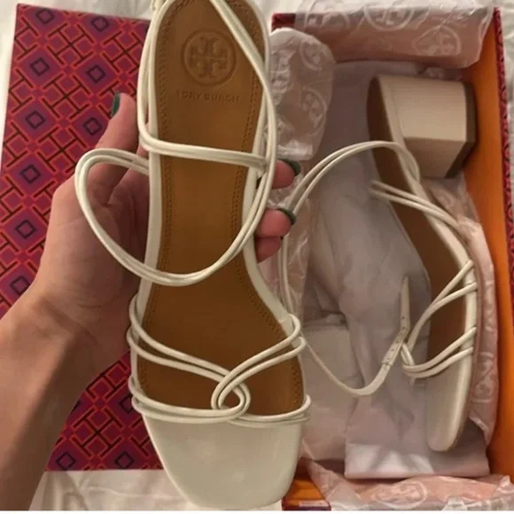 Tory Burch White Mini Benton Knotted Strap Sandals - Picture 3 of 12